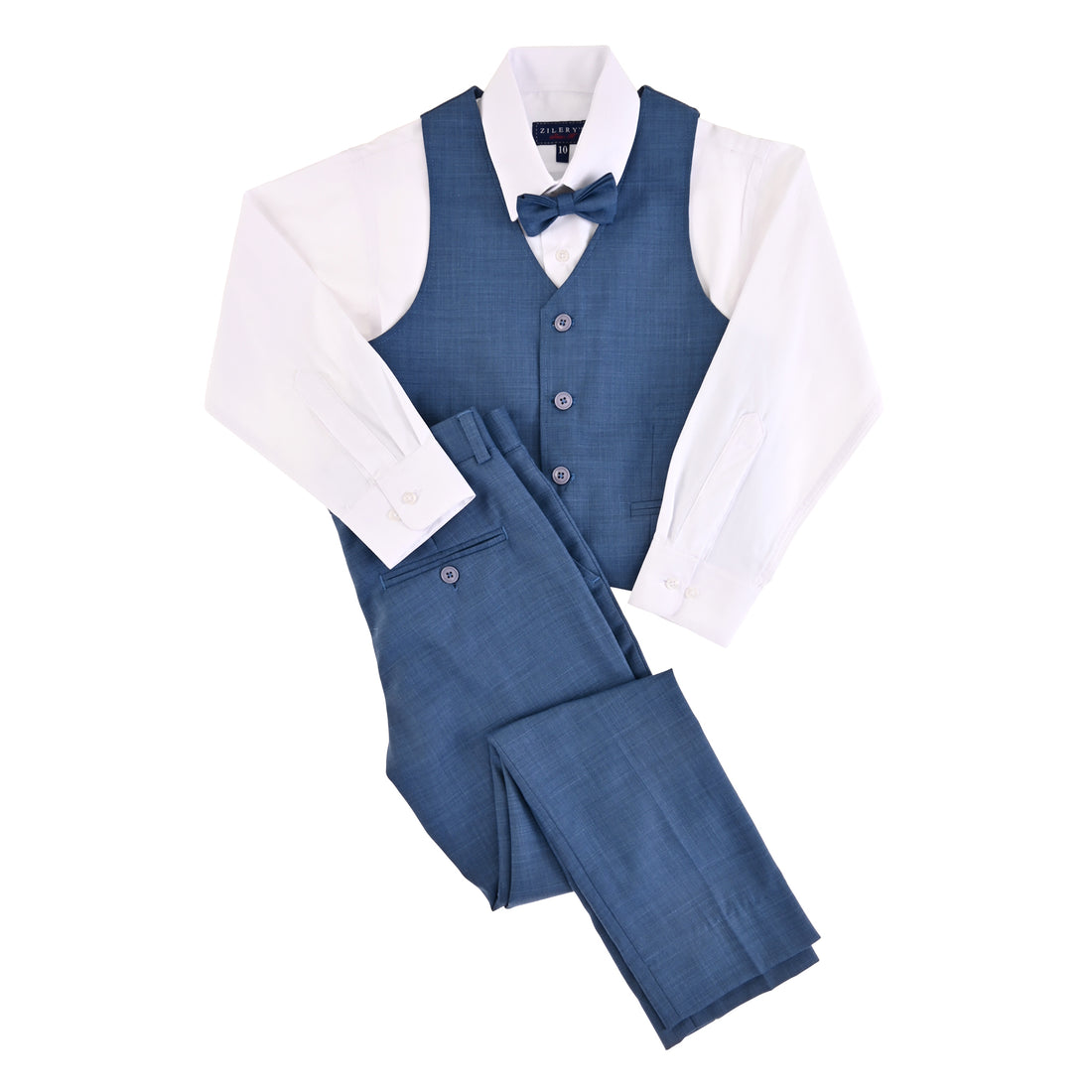 Conjunto vestir 4 piezas chaleco, camisa, pantalón y moño modelo 282452