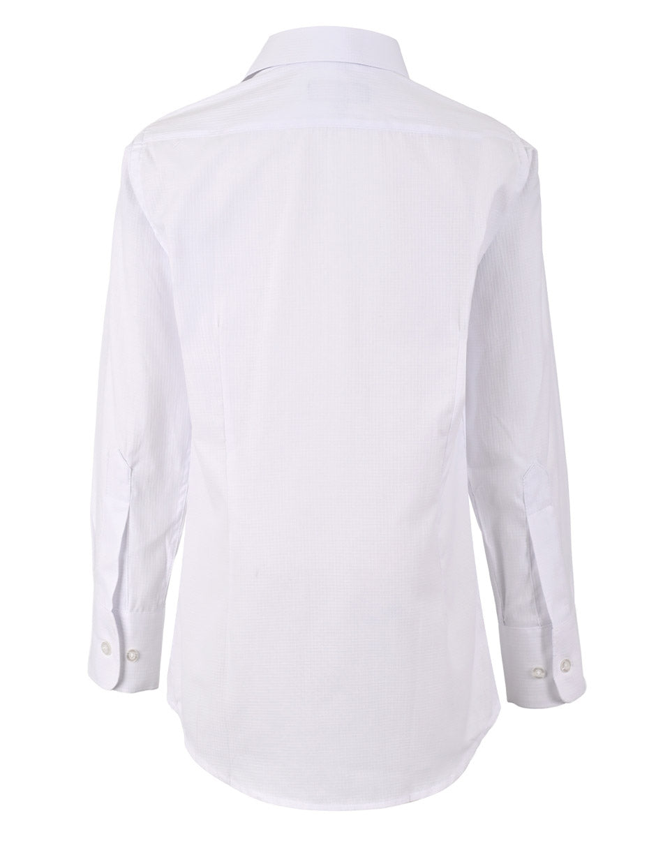 Camisa slim para niño manga larga con micro diseño cuadritos modelo 752602